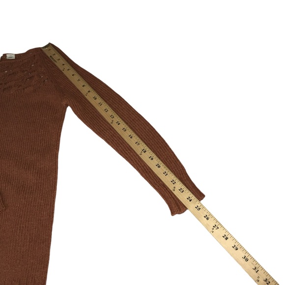 Anthropologie MOTH Wool Alpaca Blend Knit Tunic Burnt Orange Sweater Women’s XS - Picture 5 of 13